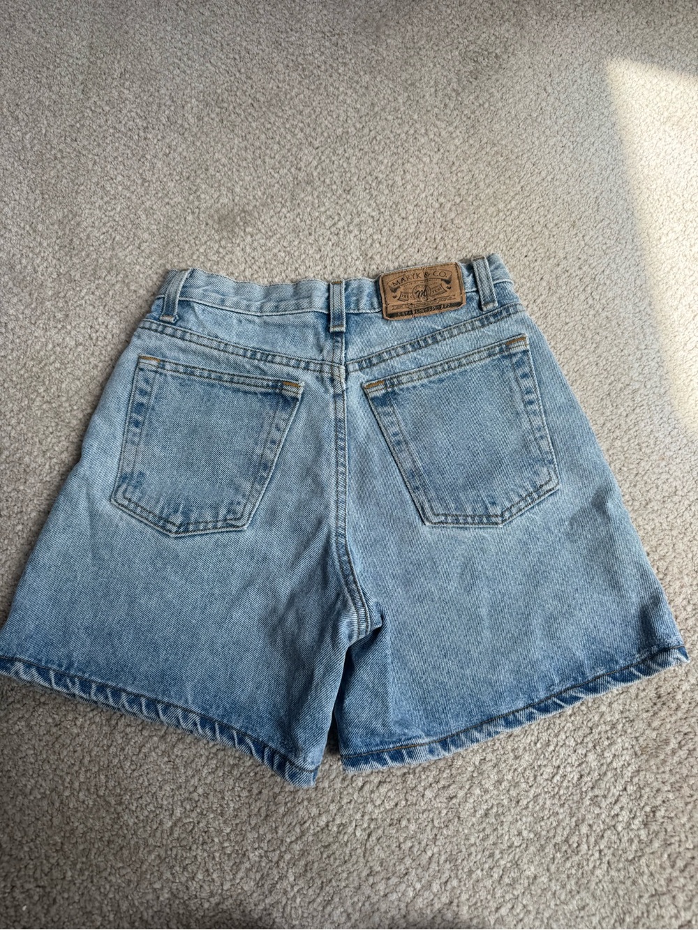 Ark & Co Washed Blue High-Rise Denim Shorts